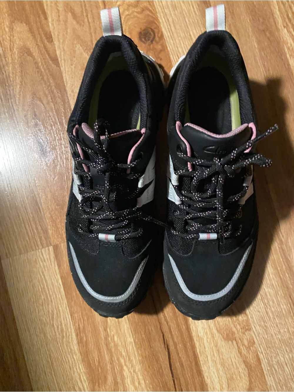 Clarks Black and Pink Women's Trail Sneakers
